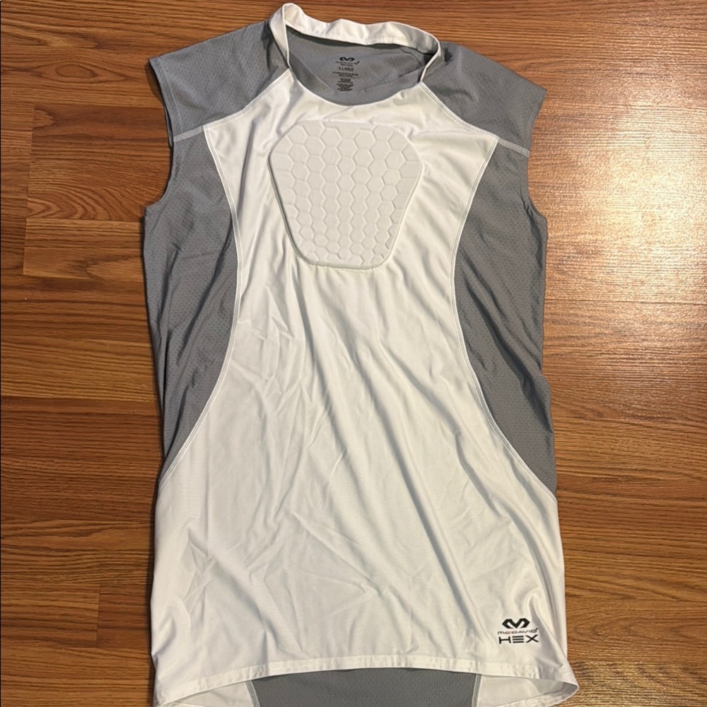 White and Gray Performance Tank Top Moisture-Wicking